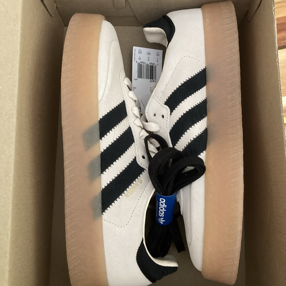 Adidas Sambae JR1437 Cream Wonder White Black/Gum Women's Size 9.5 US NEW - Picture 8 of 8